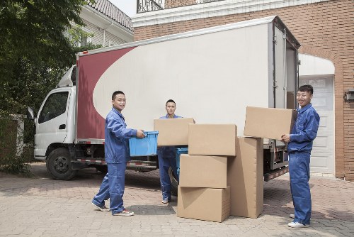 Student removals team preparing boxes for a local move in Bickley