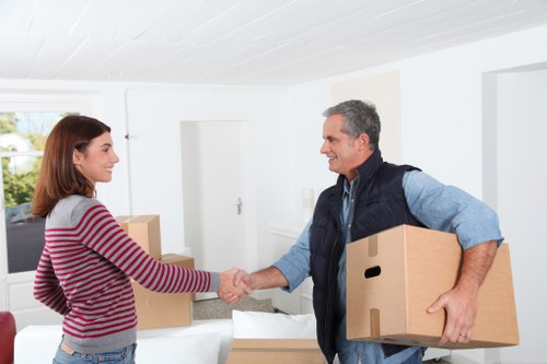 Furniture and boxes arranged for unloading at a new Bickley property