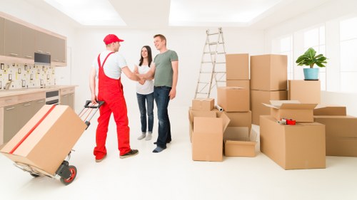 Loading boxes and household furniture for a local move